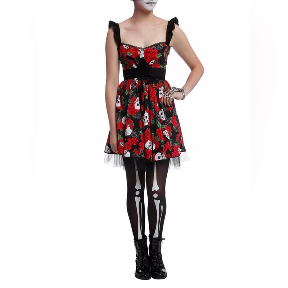 Day Of The Dead Lace-Up Dress - Picture 4 of 6